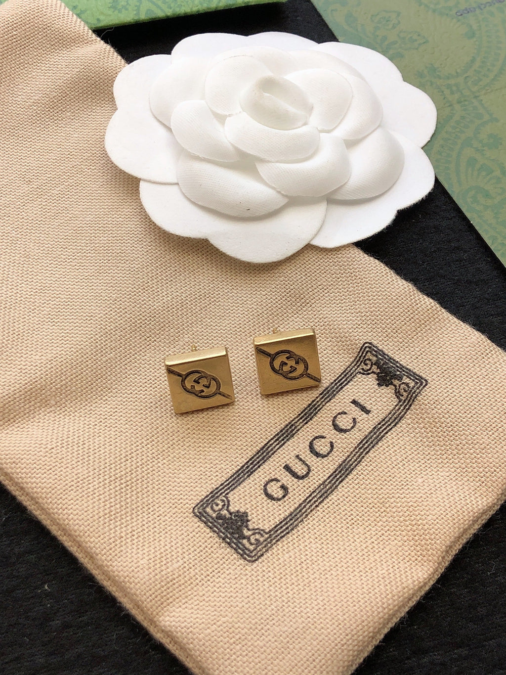 18K Gucci Double Cube Earrings