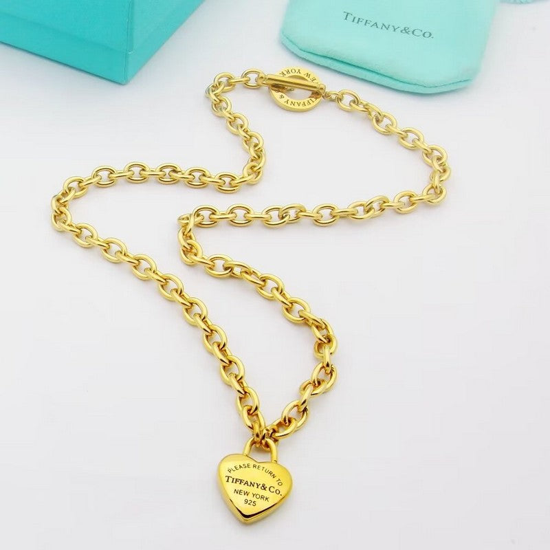 18K Tiffany Return to Full Heart Tag Chain Necklace