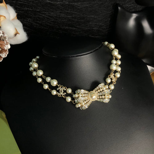 18K Chanel Bow Choker Necklace