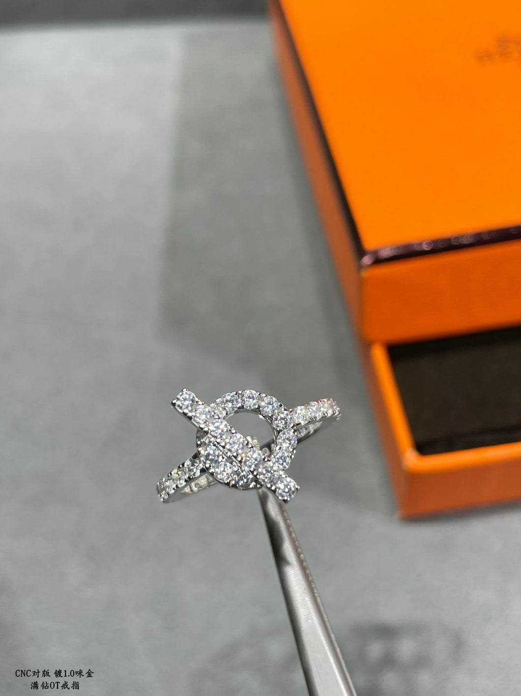 18K Hermes Finesse Diamond White Gold Ring