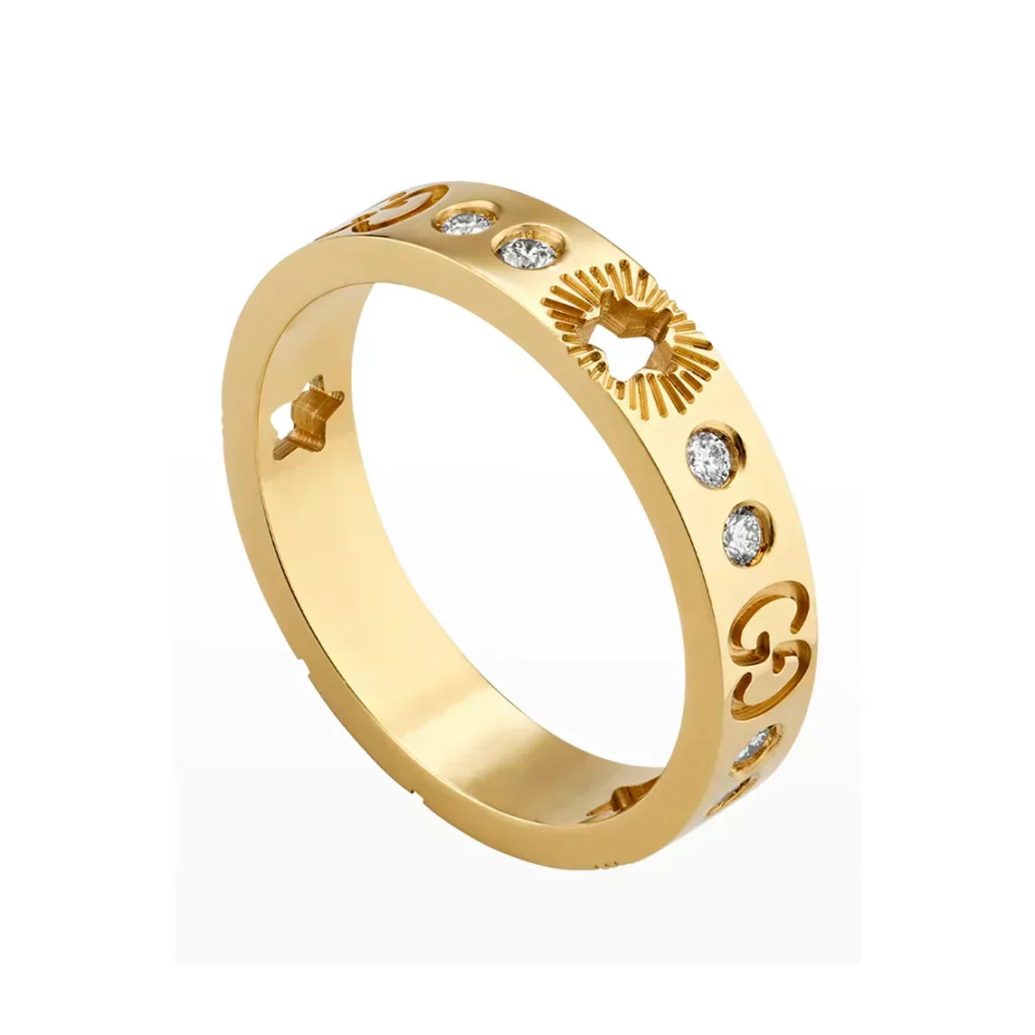 18K Gucci Double Icon Diamonds Ring